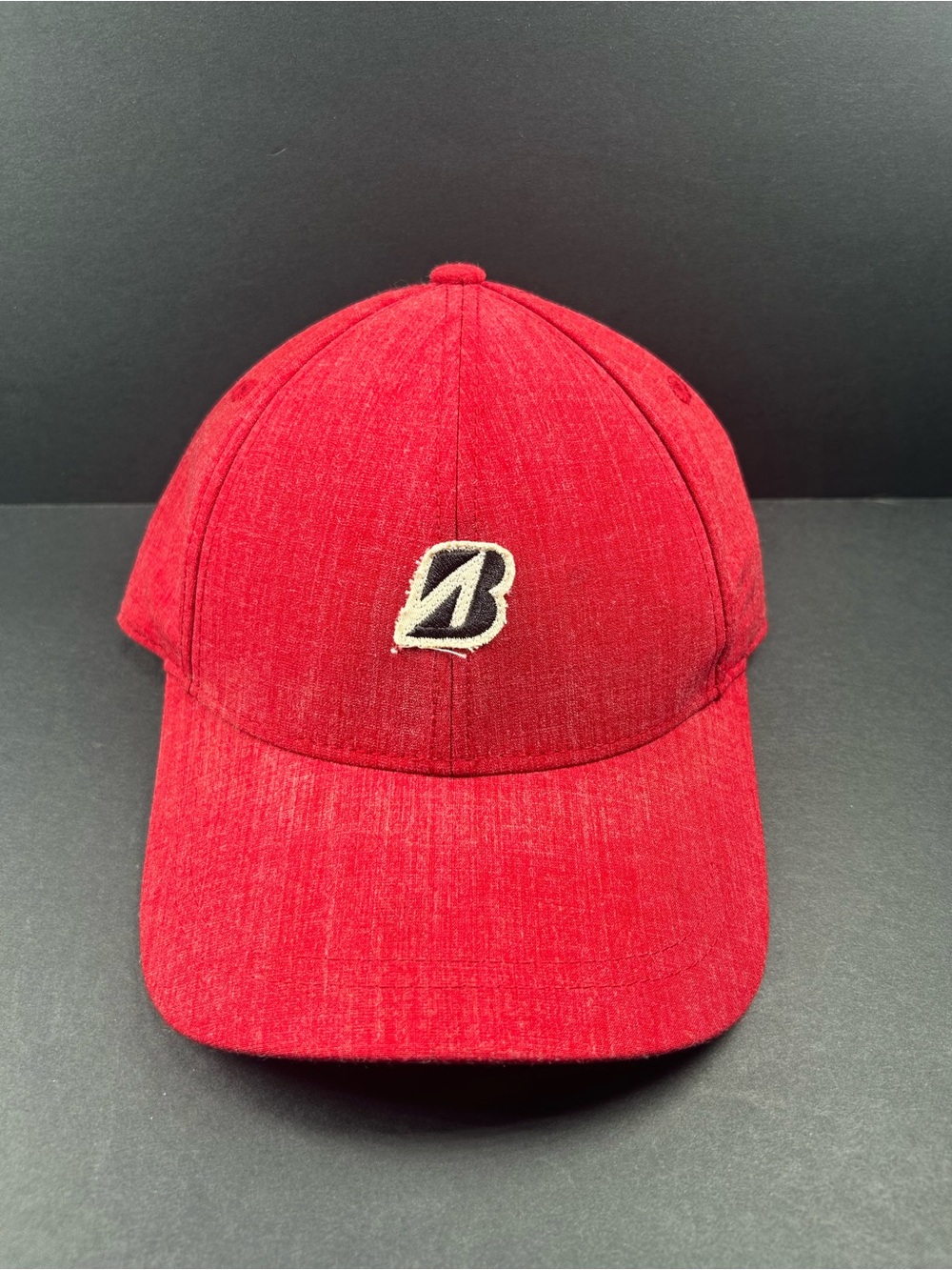 BRIDGESTONE GOLF Red Adjustable Baseball Hat Cap with Bridgestone 'B' Logo OS